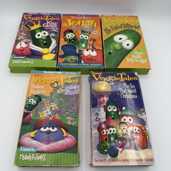 Big Idea Entertainment Other - VeggieTales VHS Lot 5 King‎ George Jonah Madame Blueberry Toy Saved Christmas